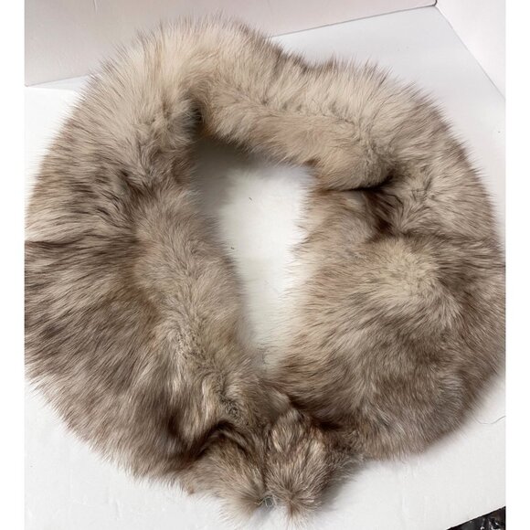 Vintage 50s Silver Fox Fur 40" Collar from Dress Coat - Picture 1 of 6
